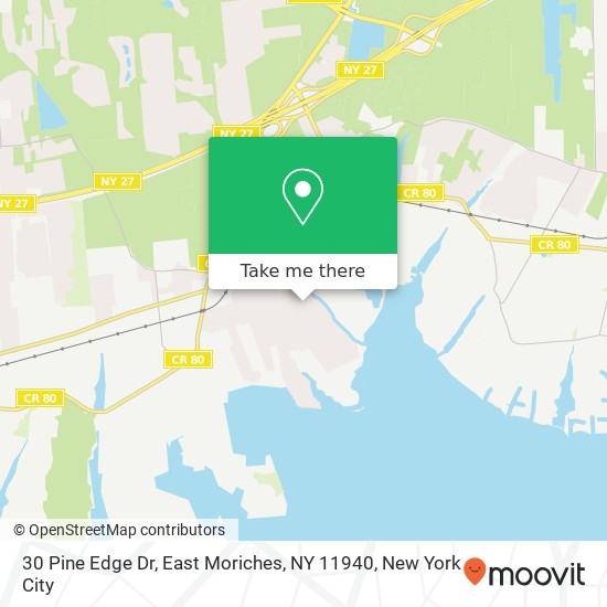 Mapa de 30 Pine Edge Dr, East Moriches, NY 11940