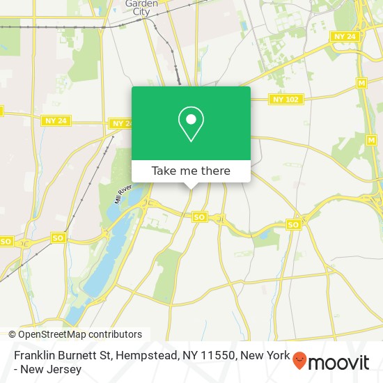 Franklin Burnett St, Hempstead, NY 11550 map