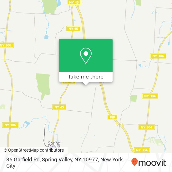 Mapa de 86 Garfield Rd, Spring Valley, NY 10977