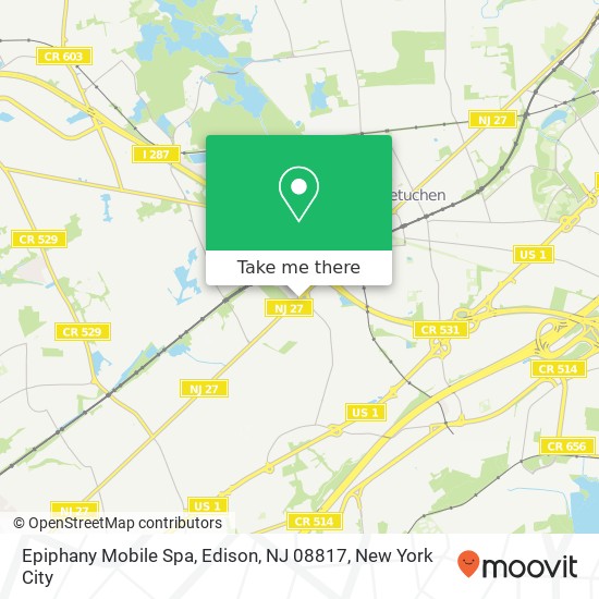 Mapa de Epiphany Mobile Spa, Edison, NJ 08817