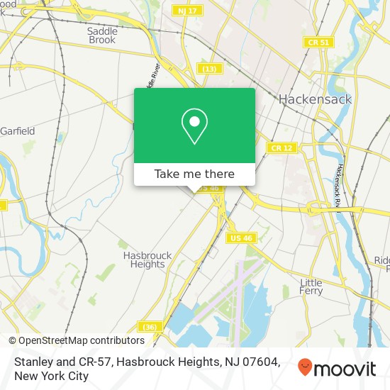 Stanley and CR-57, Hasbrouck Heights, NJ 07604 map