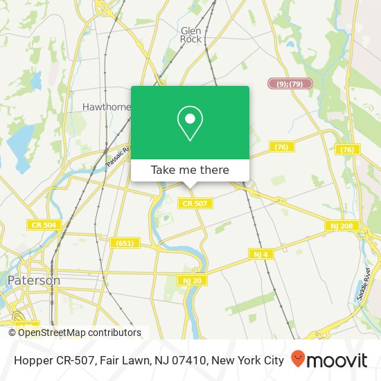 Mapa de Hopper CR-507, Fair Lawn, NJ 07410