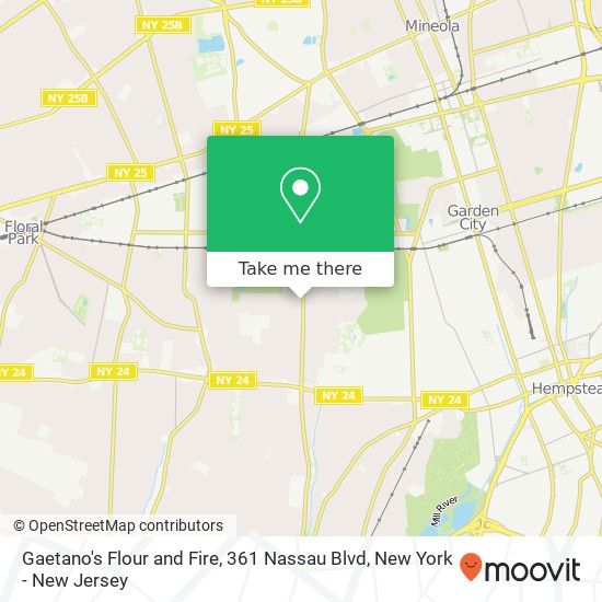 Gaetano's Flour and Fire, 361 Nassau Blvd map