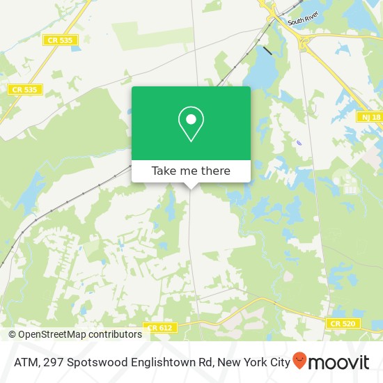 Mapa de ATM, 297 Spotswood Englishtown Rd