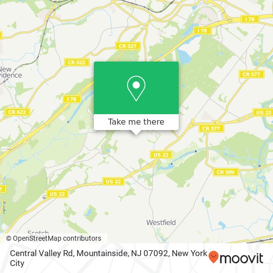 Central Valley Rd, Mountainside, NJ 07092 map