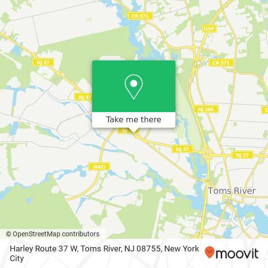 Harley Route 37 W, Toms River, NJ 08755 map