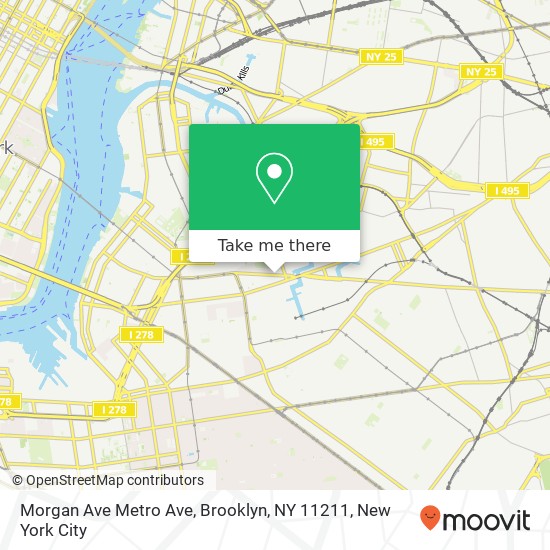 Mapa de Morgan Ave Metro Ave, Brooklyn, NY 11211