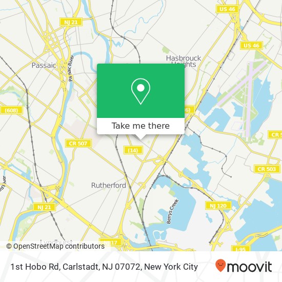 Mapa de 1st Hobo Rd, Carlstadt, NJ 07072