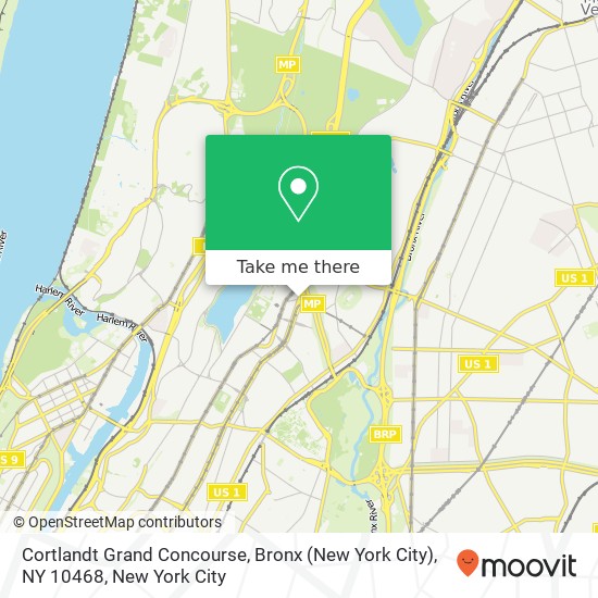 Mapa de Cortlandt Grand Concourse, Bronx (New York City), NY 10468