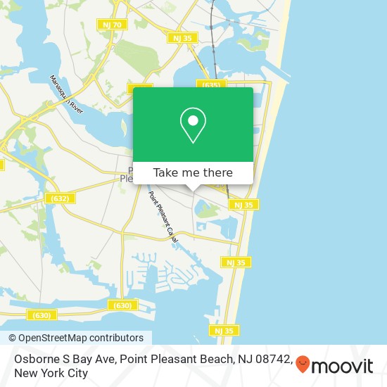 Mapa de Osborne S Bay Ave, Point Pleasant Beach, NJ 08742