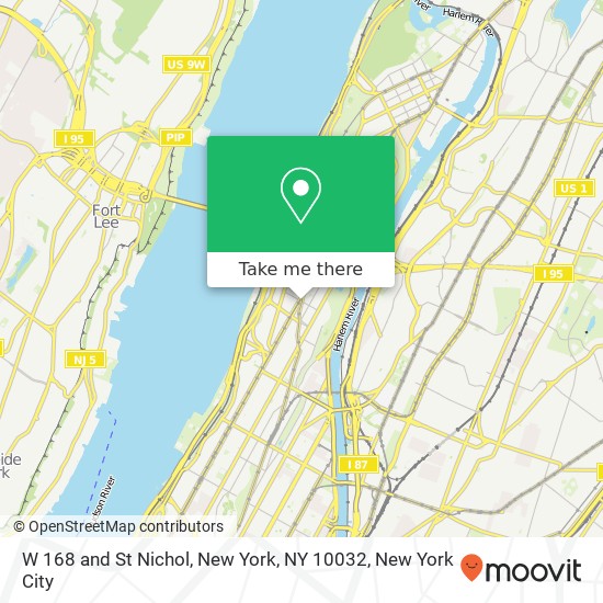 Mapa de W 168 and St Nichol, New York, NY 10032