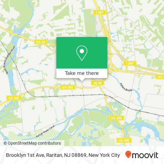 Mapa de Brooklyn 1st Ave, Raritan, NJ 08869