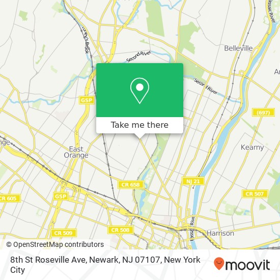 8th St Roseville Ave, Newark, NJ 07107 map