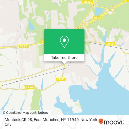 Mapa de Montauk CR-98, East Moriches, NY 11940