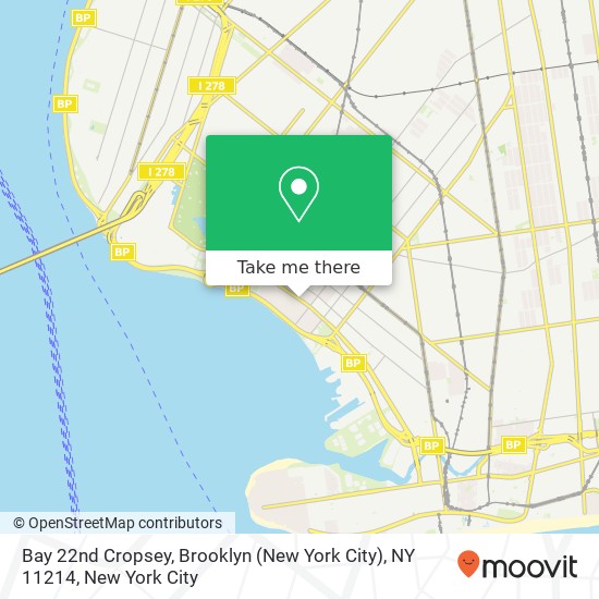 Mapa de Bay 22nd Cropsey, Brooklyn (New York City), NY 11214