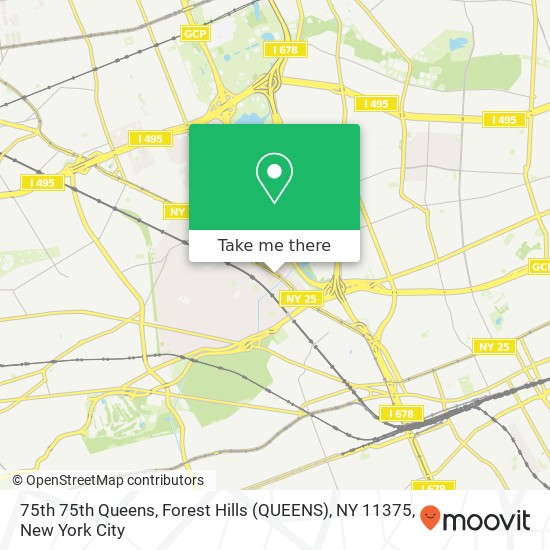 Mapa de 75th 75th Queens, Forest Hills (QUEENS), NY 11375