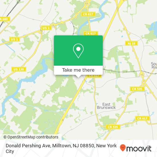 Mapa de Donald Pershing Ave, Milltown, NJ 08850