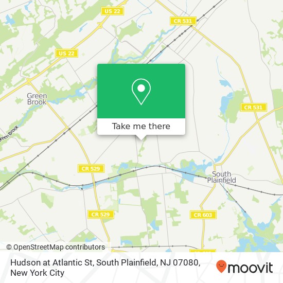 Mapa de Hudson at Atlantic St, South Plainfield, NJ 07080