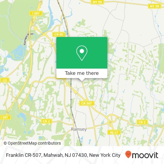 Mapa de Franklin CR-507, Mahwah, NJ 07430
