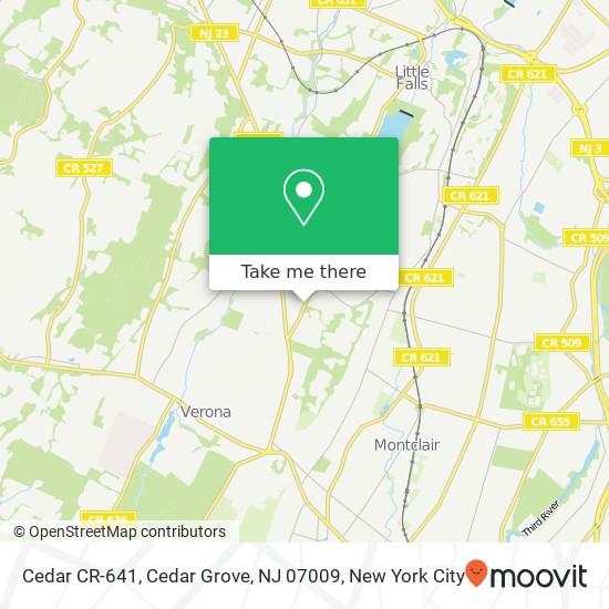 Mapa de Cedar CR-641, Cedar Grove, NJ 07009
