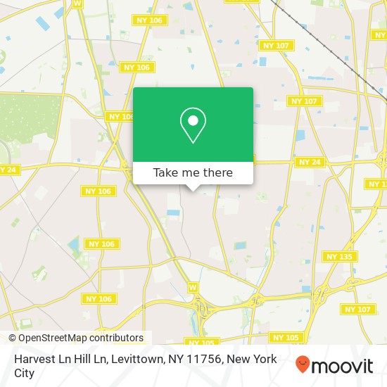 Mapa de Harvest Ln Hill Ln, Levittown, NY 11756