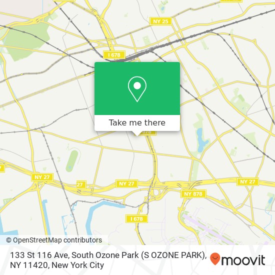 Mapa de 133 St 116 Ave, South Ozone Park (S OZONE PARK), NY 11420