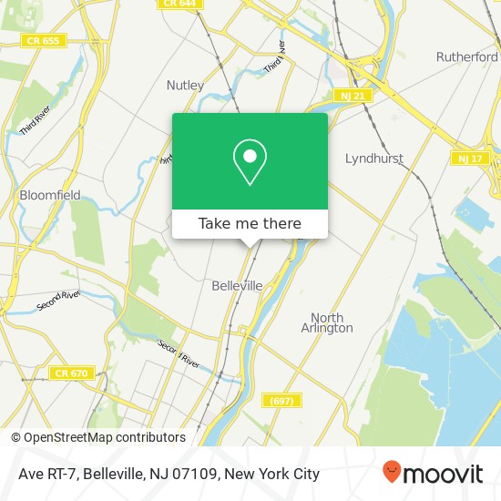 Mapa de Ave RT-7, Belleville, NJ 07109