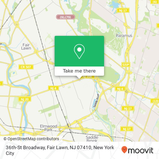 36th-St Broadway, Fair Lawn, NJ 07410 map