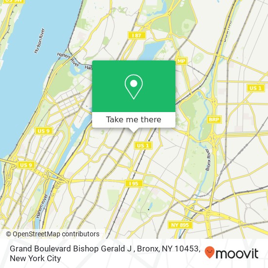 Mapa de Grand Boulevard Bishop Gerald J , Bronx, NY 10453