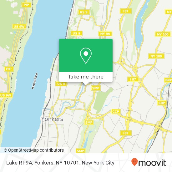 Lake RT-9A, Yonkers, NY 10701 map