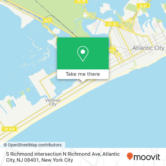 Mapa de S Richmond intersection N Richmond Ave, Atlantic City, NJ 08401