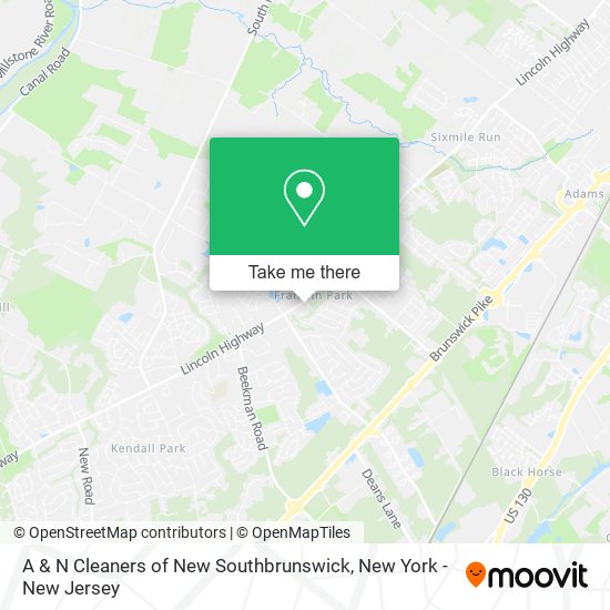 A & N Cleaners of New Southbrunswick map