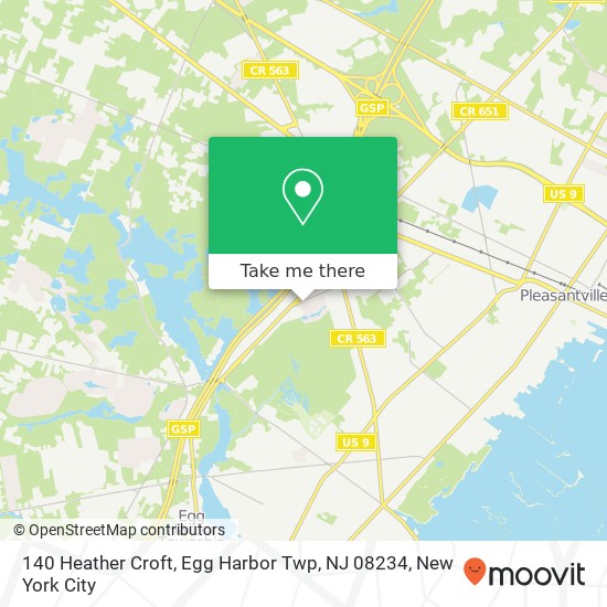 Mapa de 140 Heather Croft, Egg Harbor Twp, NJ 08234