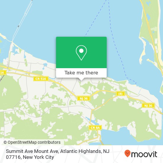 Mapa de Summit Ave Mount Ave, Atlantic Highlands, NJ 07716