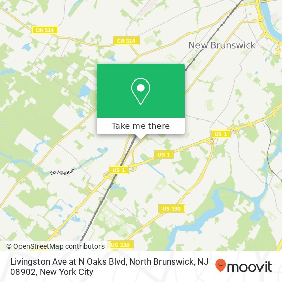 Mapa de Livingston Ave at N Oaks Blvd, North Brunswick, NJ 08902
