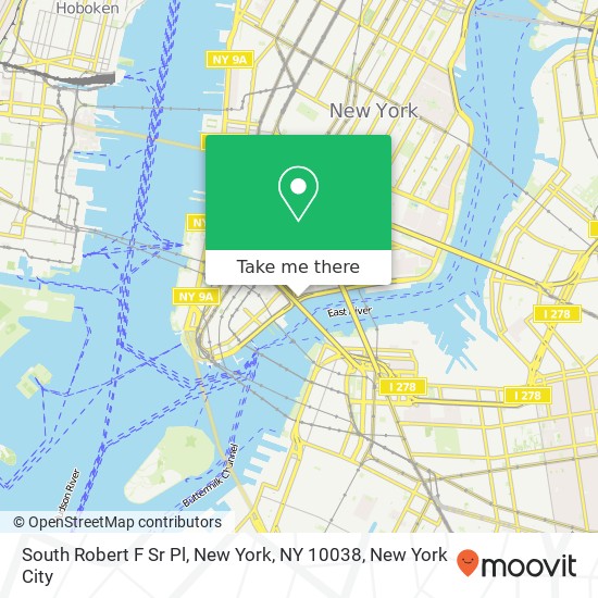 Mapa de South Robert F Sr Pl, New York, NY 10038