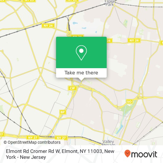 Elmont Rd Cromer Rd W, Elmont, NY 11003 map