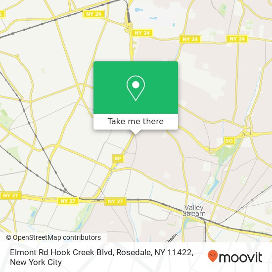 Mapa de Elmont Rd Hook Creek Blvd, Rosedale, NY 11422