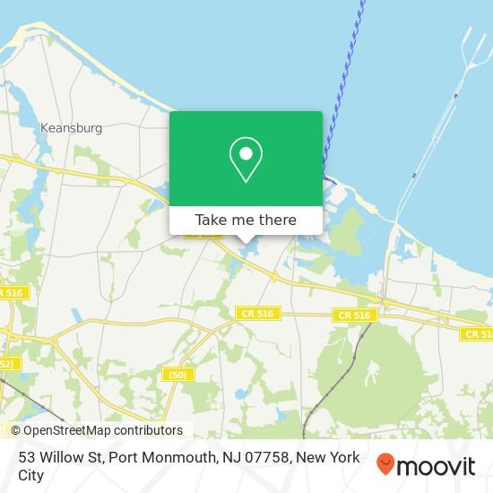 Mapa de 53 Willow St, Port Monmouth, NJ 07758