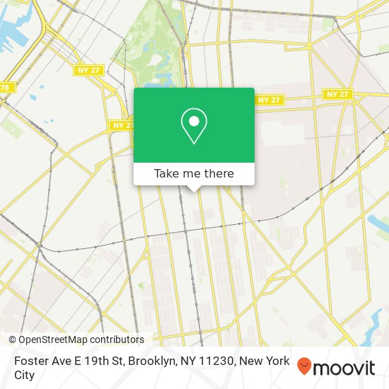 Mapa de Foster Ave E 19th St, Brooklyn, NY 11230
