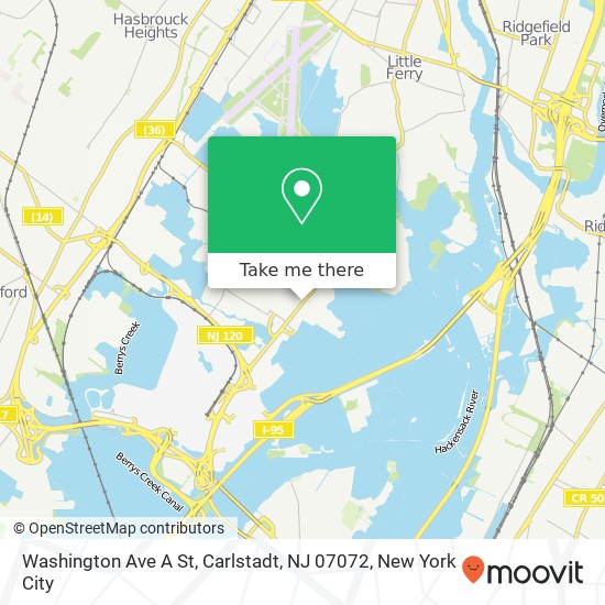 Mapa de Washington Ave A St, Carlstadt, NJ 07072