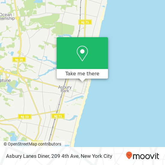 Mapa de Asbury Lanes Diner, 209 4th Ave