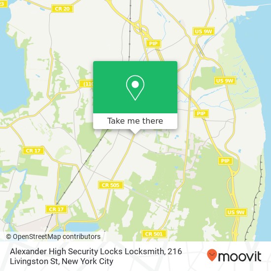 Mapa de Alexander High Security Locks Locksmith, 216 Livingston St