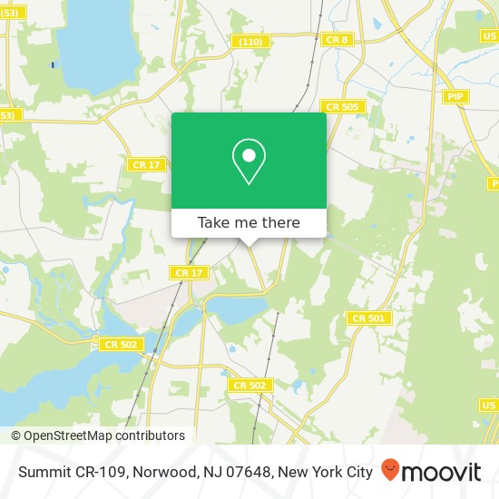 Mapa de Summit CR-109, Norwood, NJ 07648