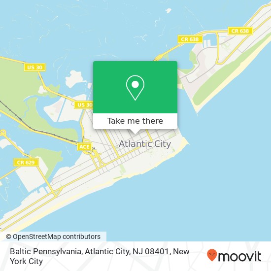 Mapa de Baltic Pennsylvania, Atlantic City, NJ 08401