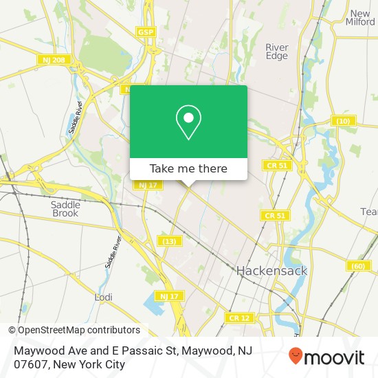 Maywood Ave and E Passaic St, Maywood, NJ 07607 map