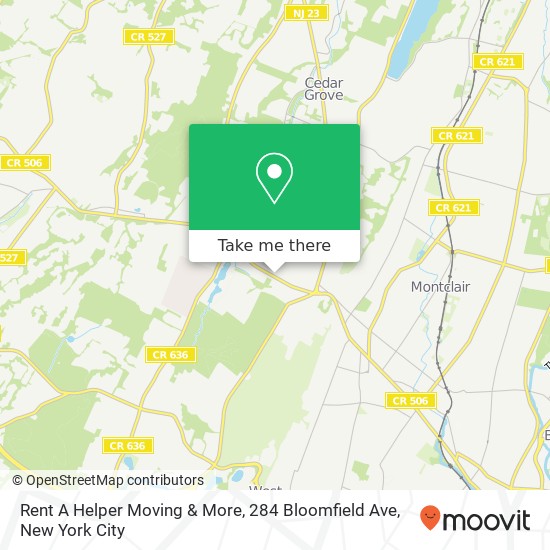 Mapa de Rent A Helper Moving & More, 284 Bloomfield Ave