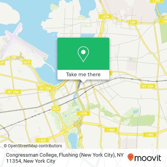 Mapa de Congressman College, Flushing (New York City), NY 11354