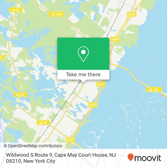 Mapa de Wildwood S Route 9, Cape May Court House, NJ 08210