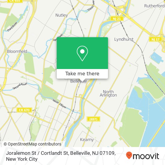 Mapa de Joralemon St / Cortlandt St, Belleville, NJ 07109